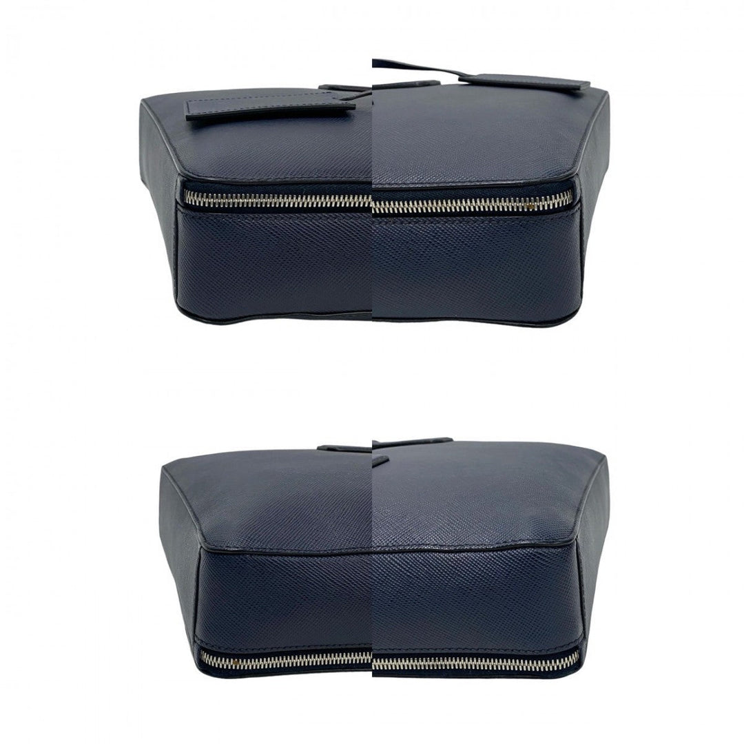 PRADA Shoulder Bag leather Navy