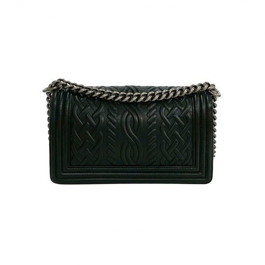CHANEL Shoulder Bag leather black Boy chanel