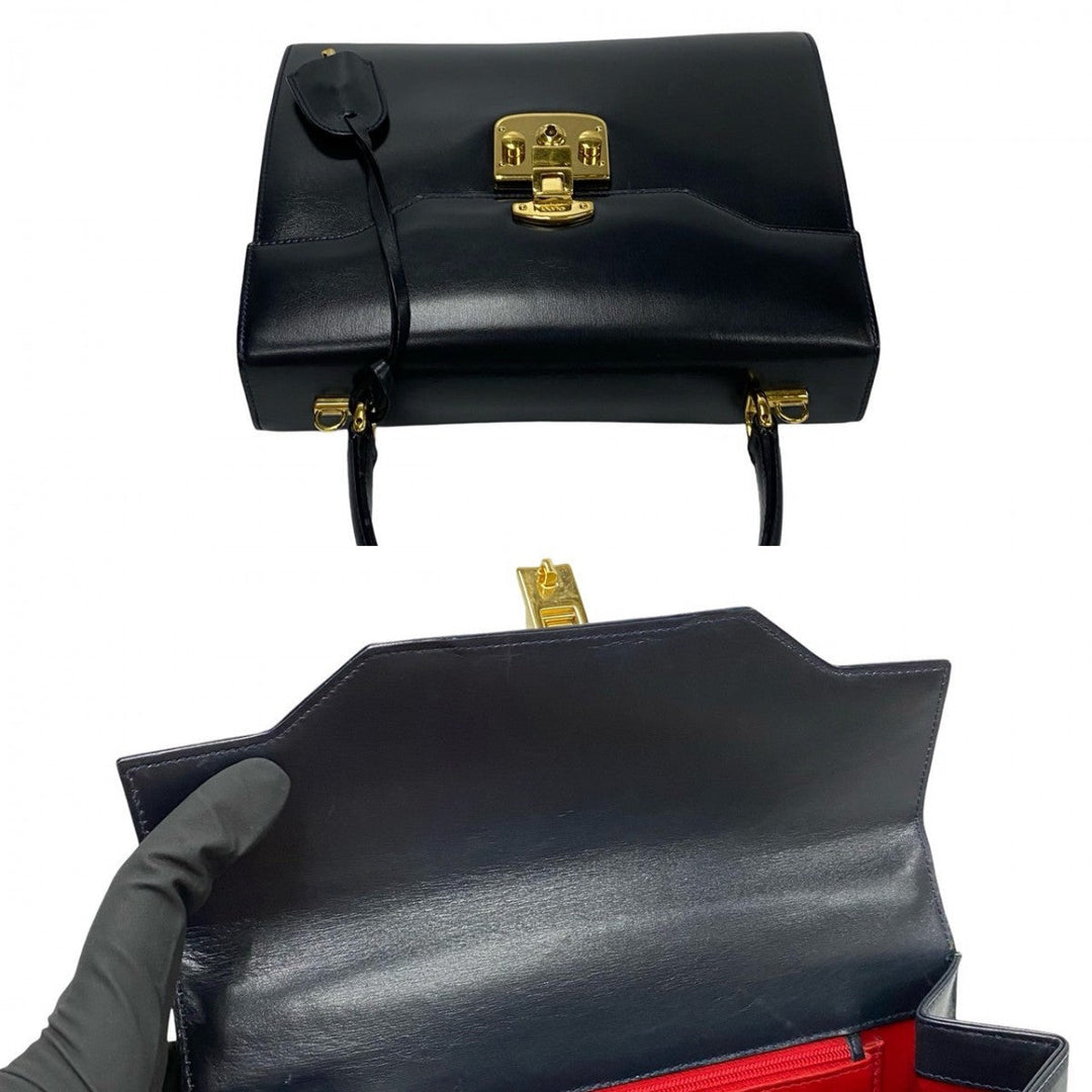 GUCCI Shoulder Bag leather Navy Ready lock