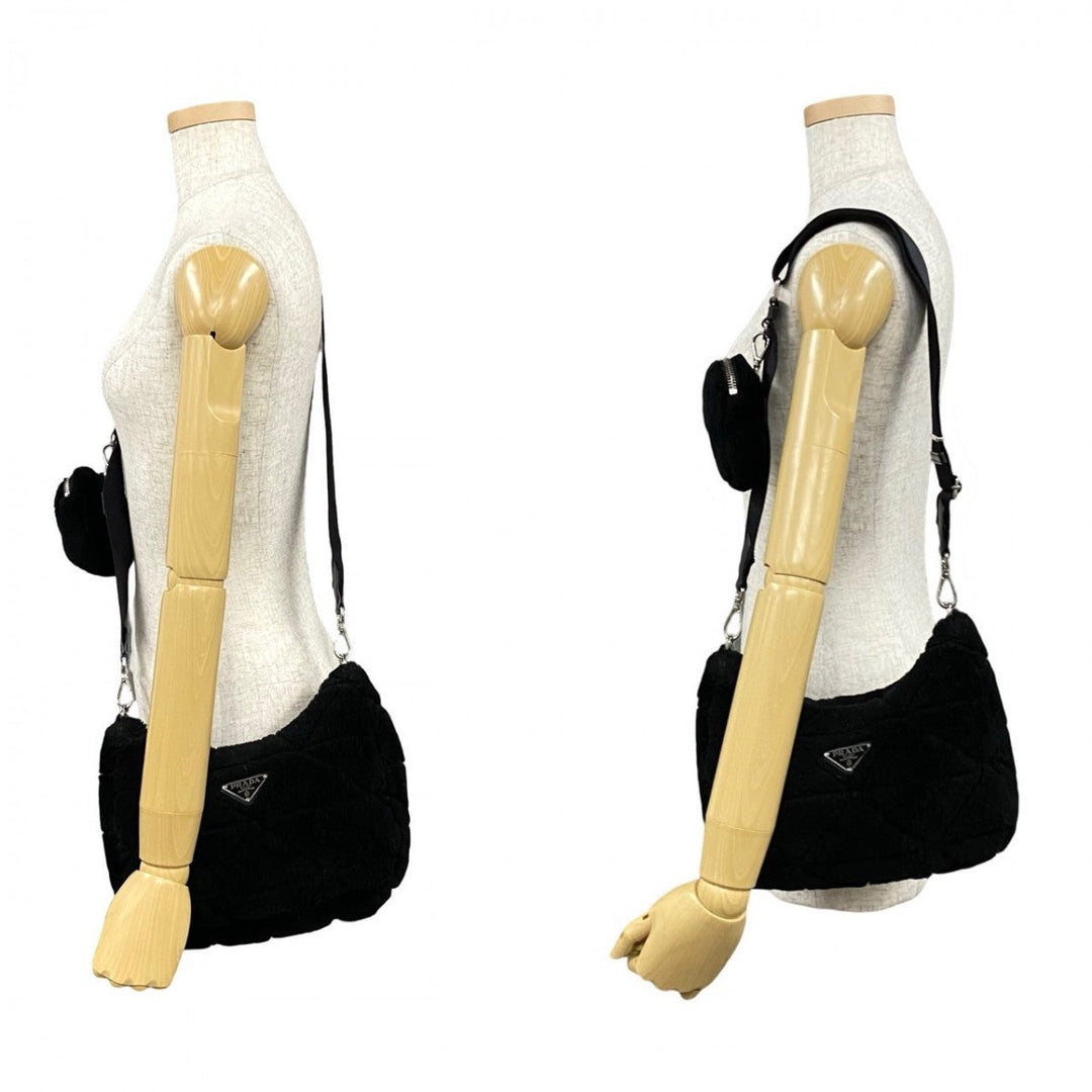 PRADA Shoulder Bag Mouton black