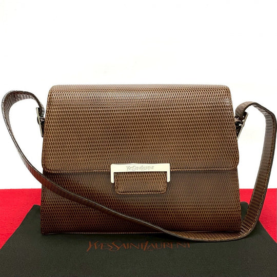 YVES SAINT LAURENT Shoulder Bag leather Brown
