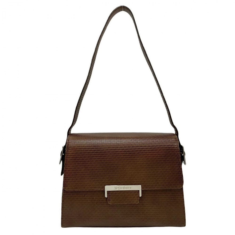 YVES SAINT LAURENT Shoulder Bag leather Brown