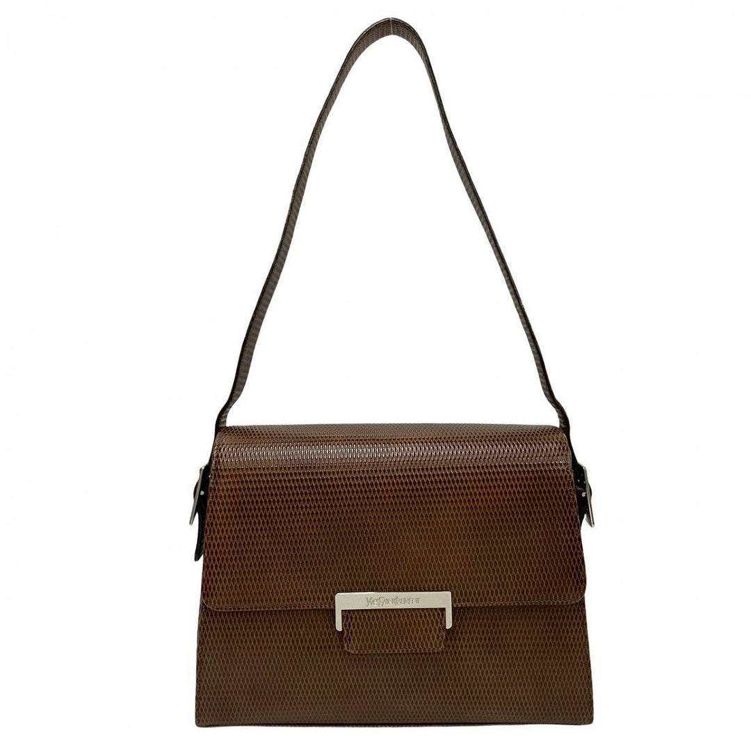 YVES SAINT LAURENT Shoulder Bag leather Brown