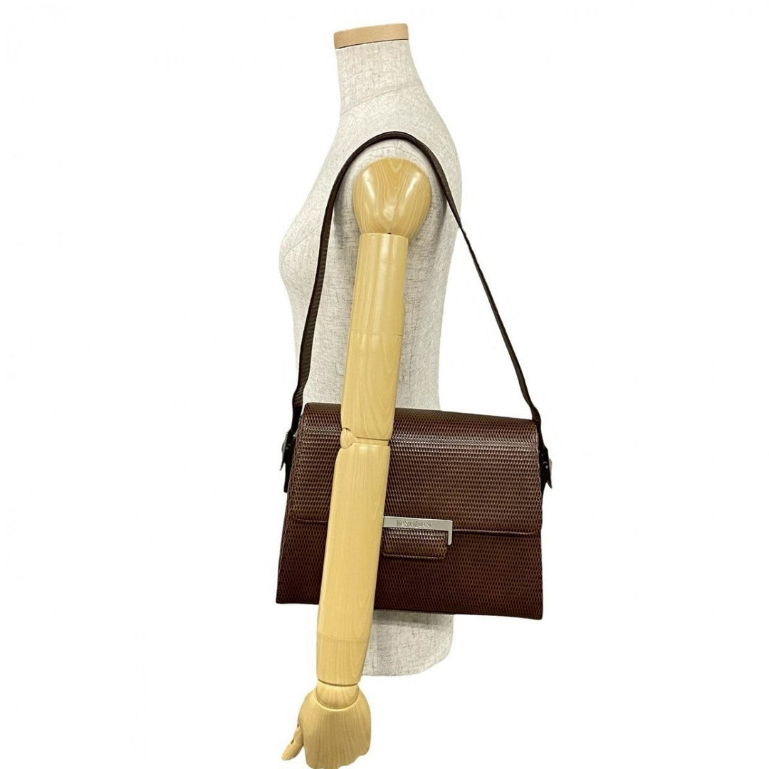 YVES SAINT LAURENT Shoulder Bag leather Brown