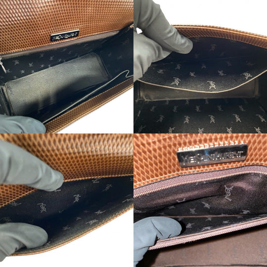 YVES SAINT LAURENT Shoulder Bag leather Brown