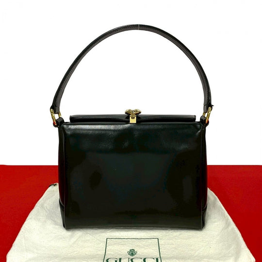 GUCCI Handbag leather black Old Gucci