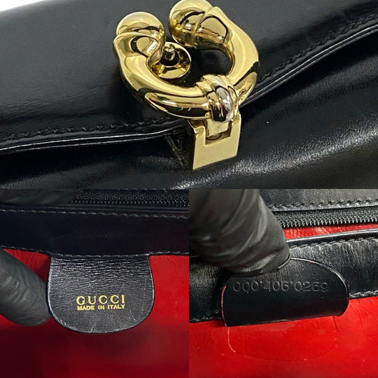 GUCCI Handbag leather black Old Gucci