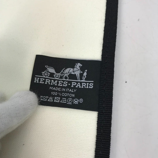 HERMES Tote Bag canvas Navy Shoulder Bag Shoulder Bag Leopard leopard leopard Women Used Authentic