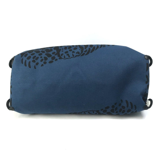HERMES Tote Bag canvas Navy Shoulder Bag Shoulder Bag Leopard leopard leopard Women Used Authentic