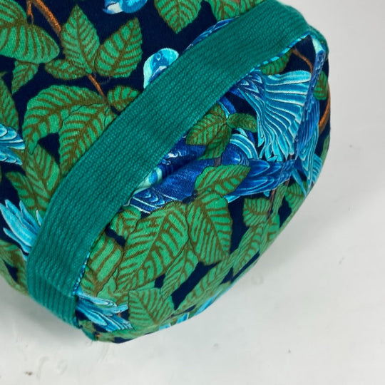 HERMES Shoulder Bag canvas green Bird pattern Women Used Authentic