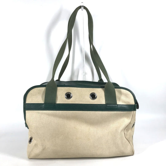 HERMES Shoulder Bag Leather , Leather/Coated Canvas beige Dog Dog Bag Sac de Transport pour Chien unisex(Unisex) Used Authentic