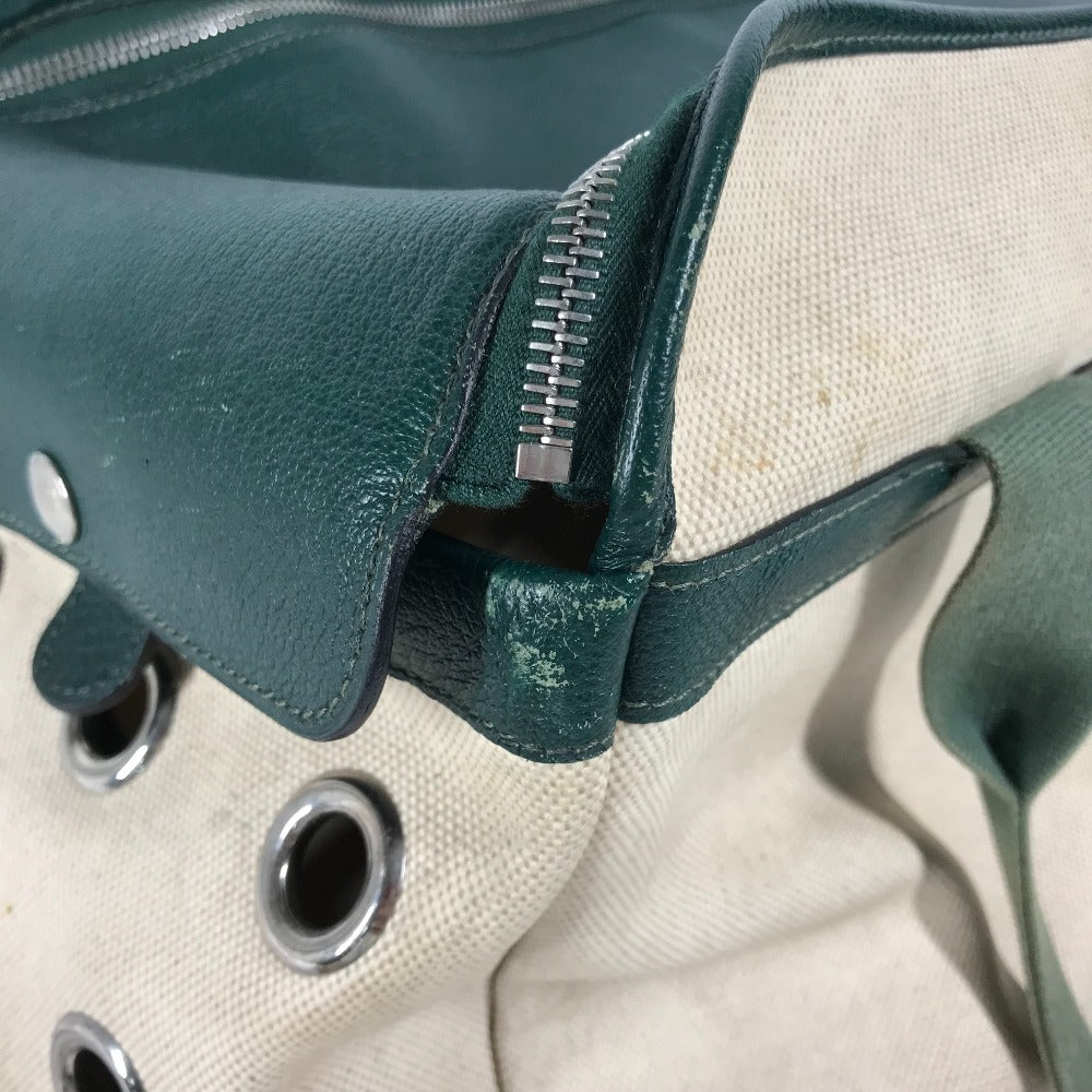 HERMES Shoulder Bag Leather , Leather/Coated Canvas beige Dog Dog Bag Sac de Transport pour Chien unisex(Unisex) Used Authentic