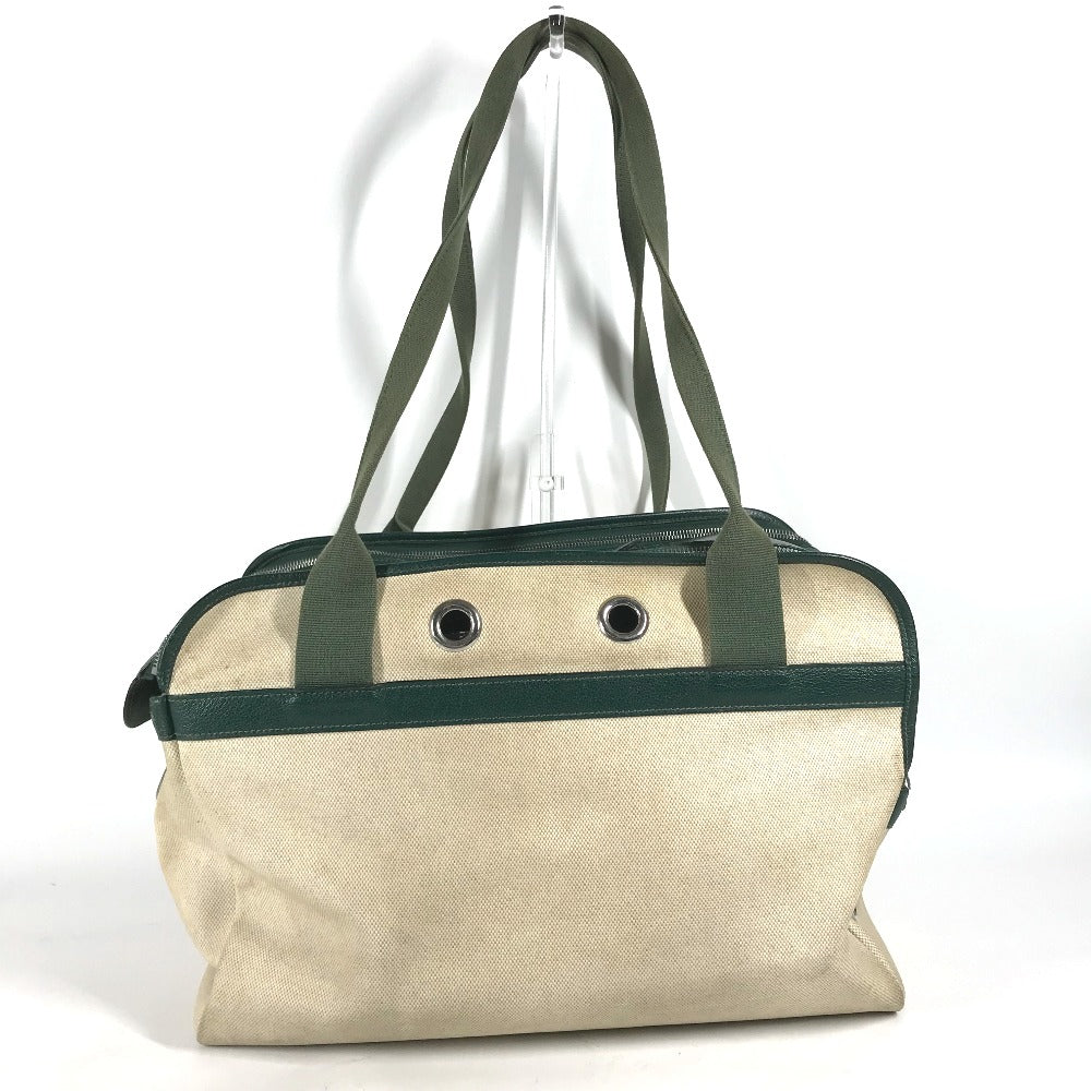 HERMES Shoulder Bag Leather , Leather/Coated Canvas beige Dog Dog Bag Sac de Transport pour Chien unisex(Unisex) Used Authentic