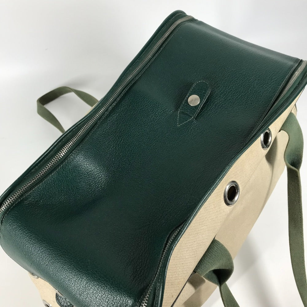 HERMES Shoulder Bag Leather , Leather/Coated Canvas beige Dog Dog Bag Sac de Transport pour Chien unisex(Unisex) Used Authentic