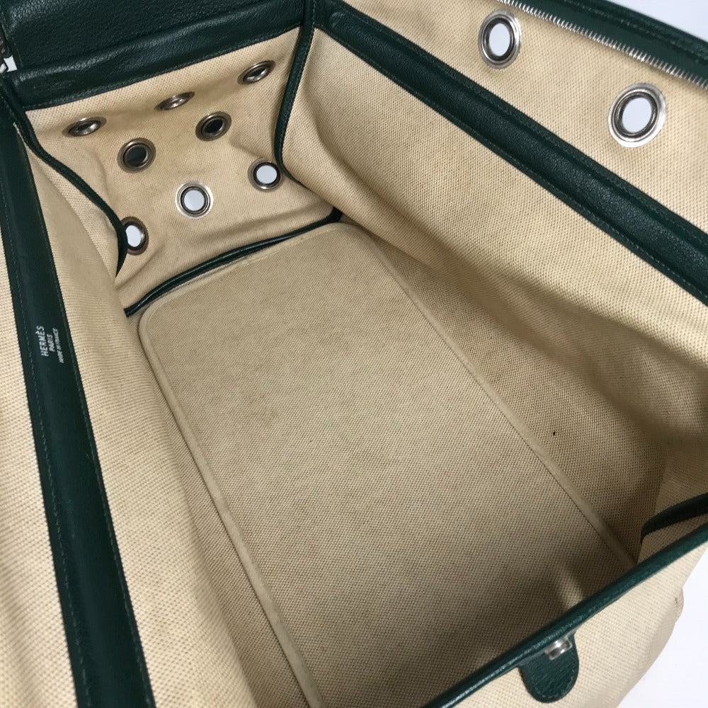 HERMES Shoulder Bag Leather , Leather/Coated Canvas beige Dog Dog Bag Sac de Transport pour Chien unisex(Unisex) Used Authentic