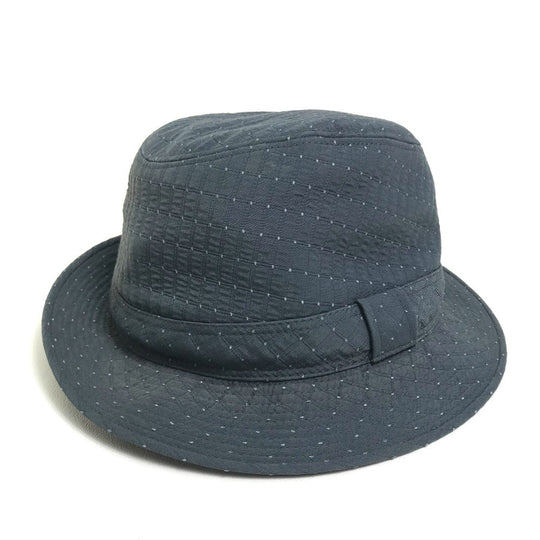 HERMES hat canvas gray quilting Dot Pattern unisex(Unisex) 59 Used Authentic