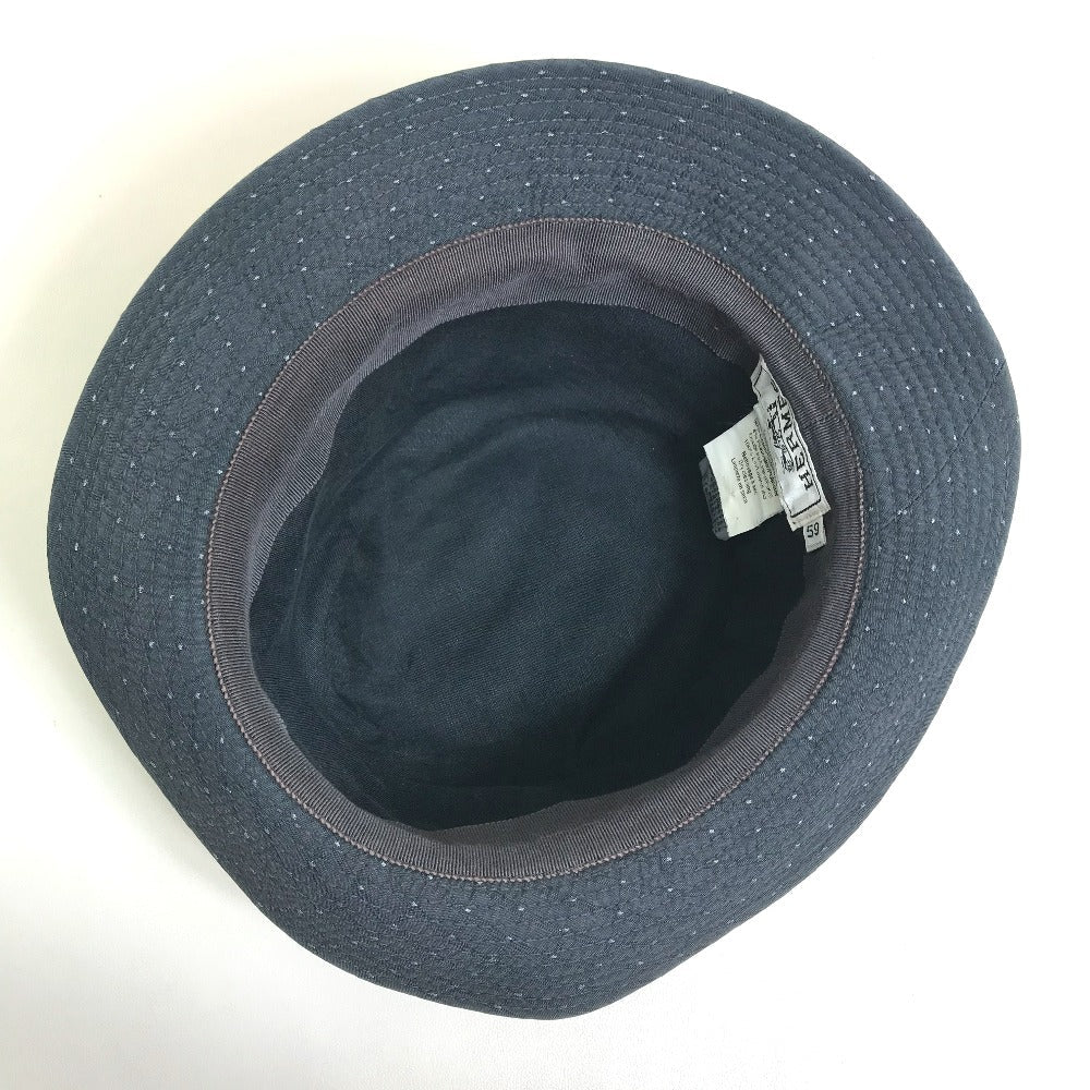 HERMES hat canvas gray quilting Dot Pattern unisex(Unisex) 59 Used Authentic
