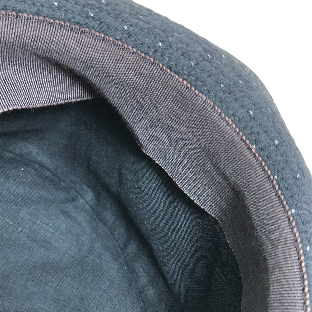 HERMES hat canvas gray quilting Dot Pattern unisex(Unisex) 59 Used Authentic