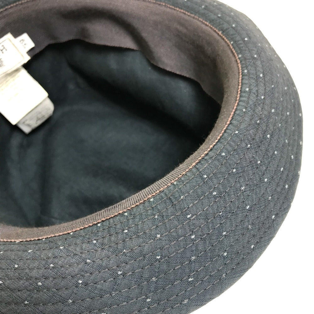 HERMES hat canvas gray quilting Dot Pattern unisex(Unisex) 59 Used Authentic