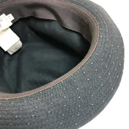 HERMES hat canvas gray quilting Dot Pattern unisex(Unisex) 59 Used Authentic
