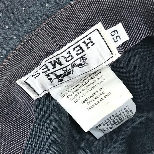 HERMES hat canvas gray quilting Dot Pattern unisex(Unisex) 59 Used Authentic