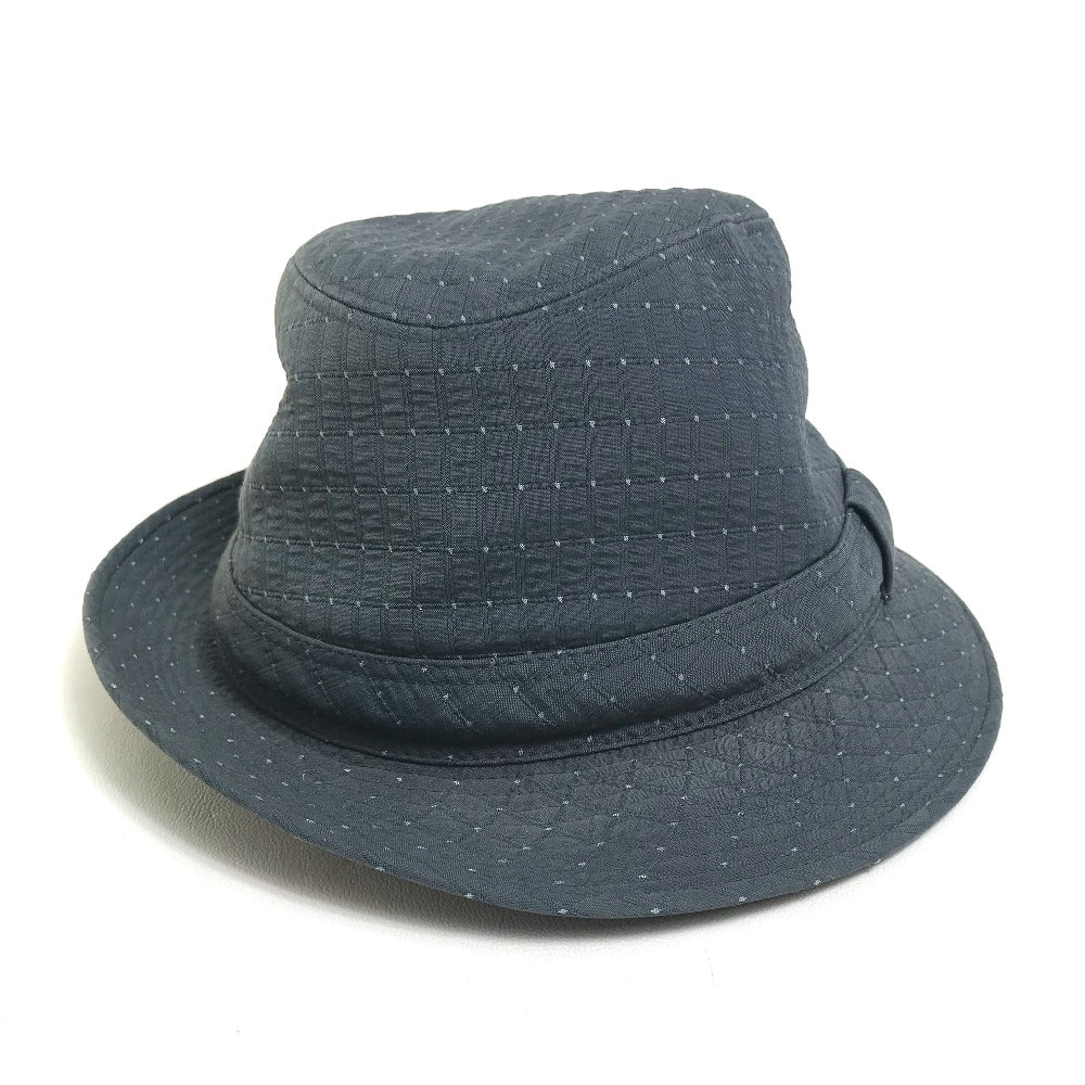 HERMES hat canvas gray quilting Dot Pattern unisex(Unisex) 59 Used Authentic