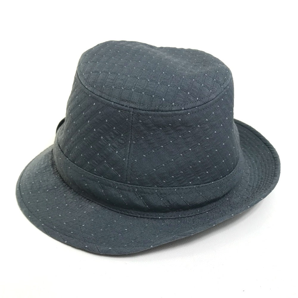 HERMES hat canvas gray quilting Dot Pattern unisex(Unisex) 59 Used Authentic