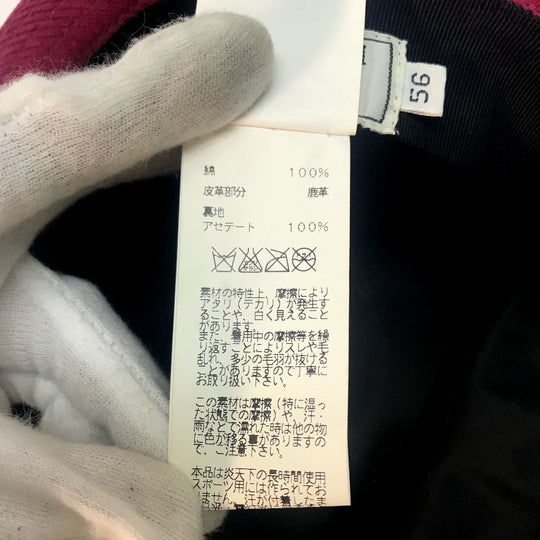 HERMES hat Cotton, Leather Pink purple Fashion Accessories unisex(Unisex) 56 Used Authentic