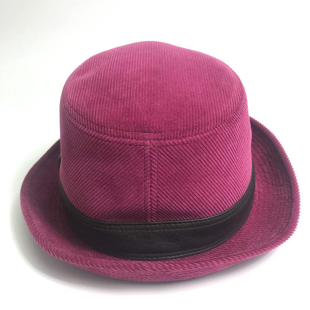 HERMES hat Cotton, Leather Pink purple Fashion Accessories unisex(Unisex) 56 Used Authentic