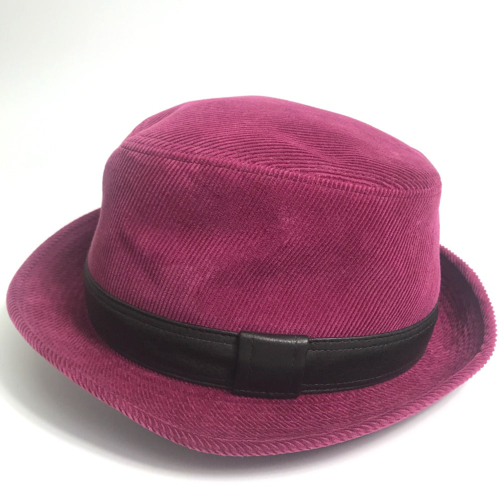 HERMES hat Cotton, Leather Pink purple Fashion Accessories unisex(Unisex) 56 Used Authentic
