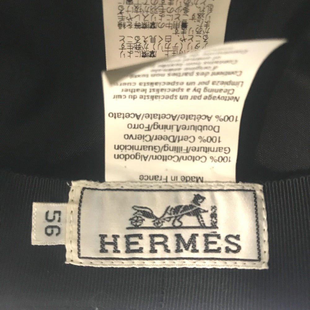 HERMES hat Cotton, Leather Pink purple Fashion Accessories unisex(Unisex) 56 Used Authentic
