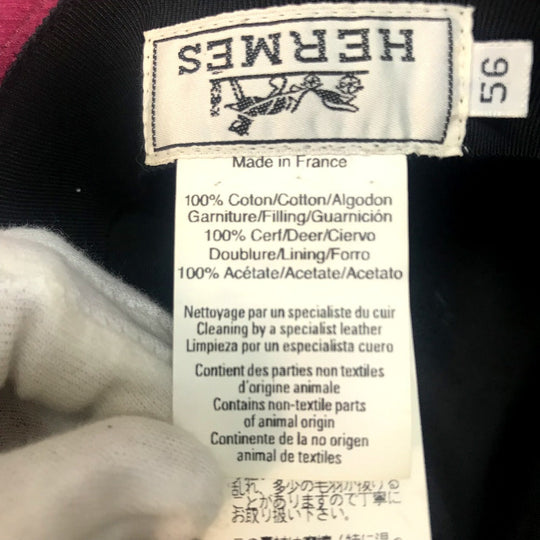 HERMES hat Cotton, Leather Pink purple Fashion Accessories unisex(Unisex) 56 Used Authentic