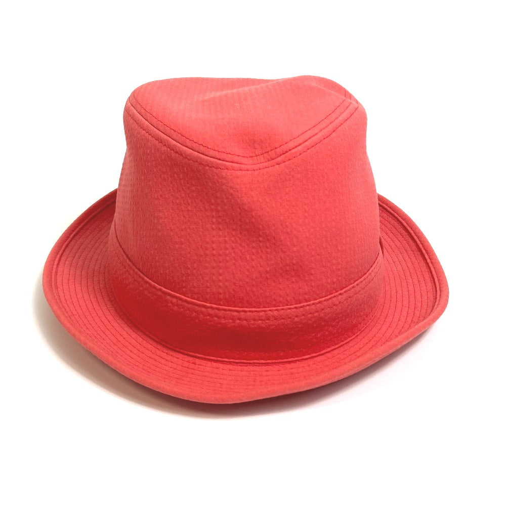 HERMES hat cotton Red Panama unisex(Unisex) 57 Used Authentic