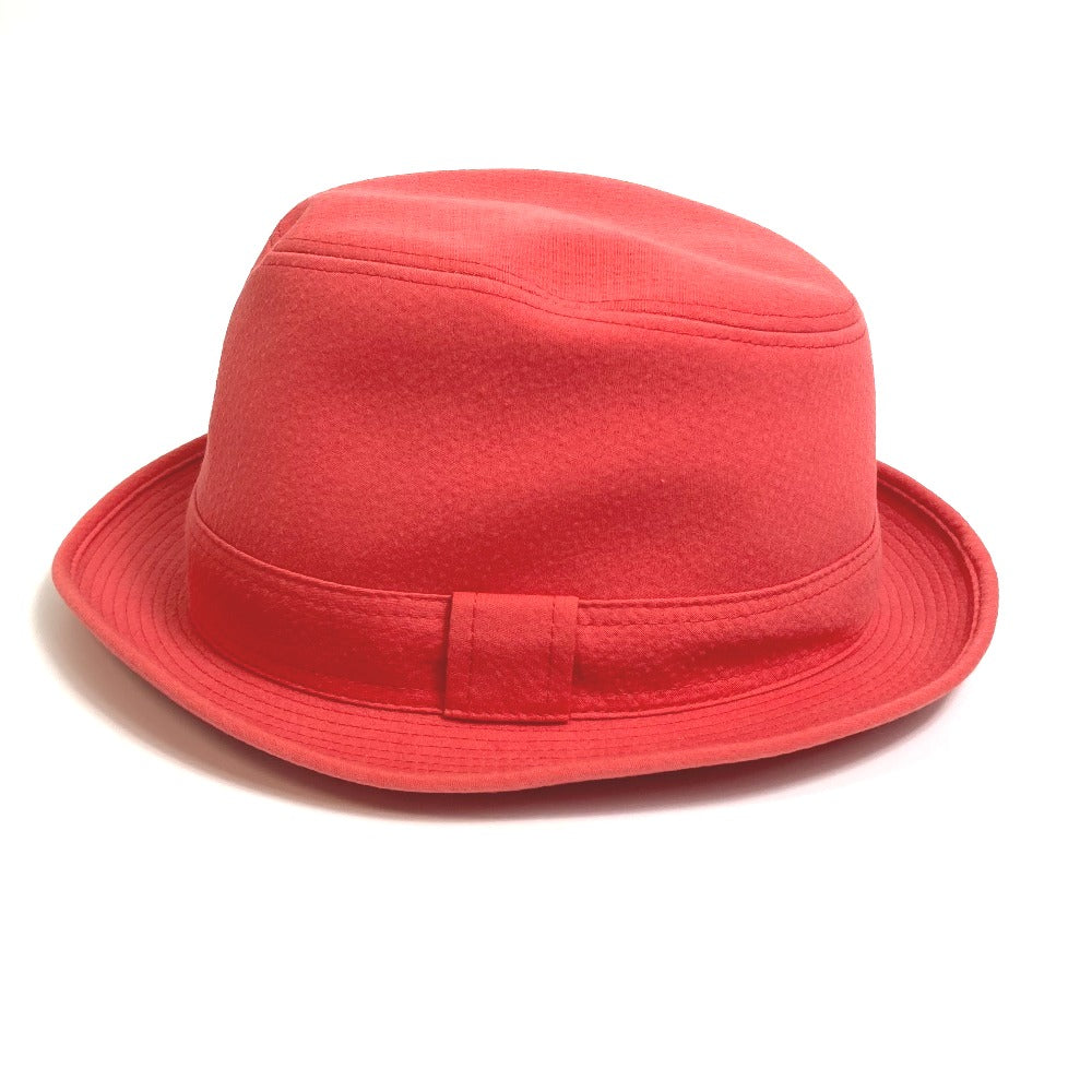 HERMES hat cotton Red Panama unisex(Unisex) 57 Used Authentic