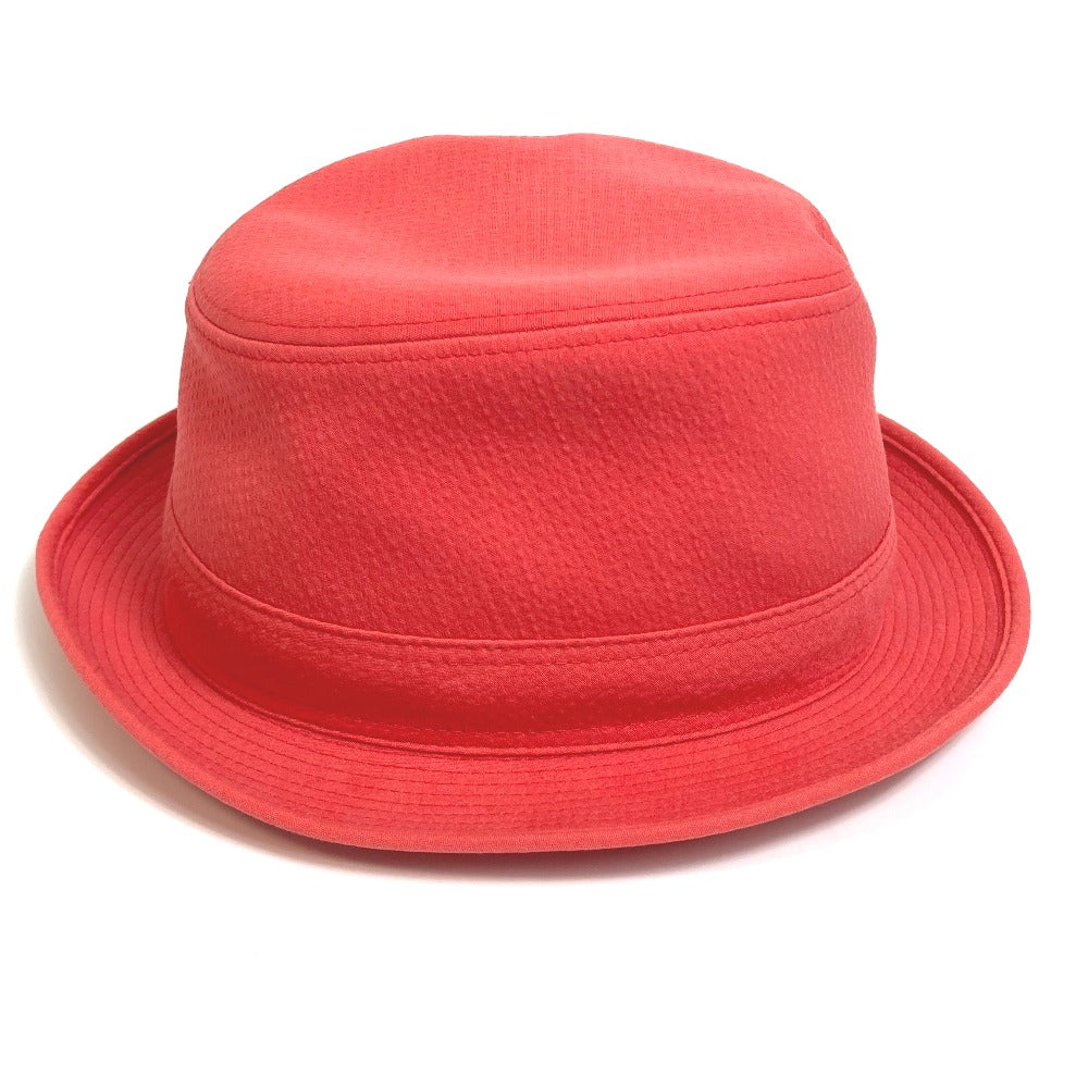 HERMES hat cotton Red Panama unisex(Unisex) 57 Used Authentic