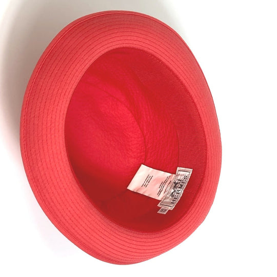 HERMES hat cotton Red Panama unisex(Unisex) 57 Used Authentic