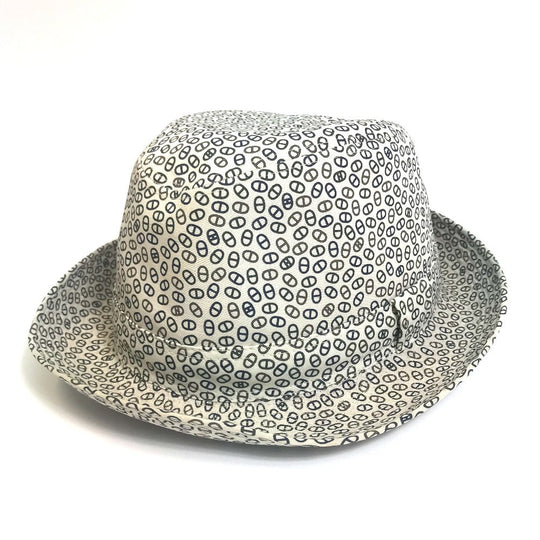 HERMES hat cotton white Hat Chene Dunkle unisex(Unisex) 57 Used Authentic
