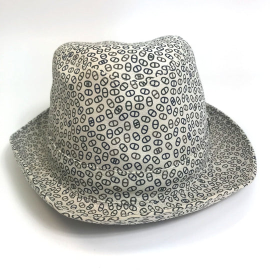 HERMES hat cotton white Hat Chene Dunkle unisex(Unisex) 57 Used Authentic