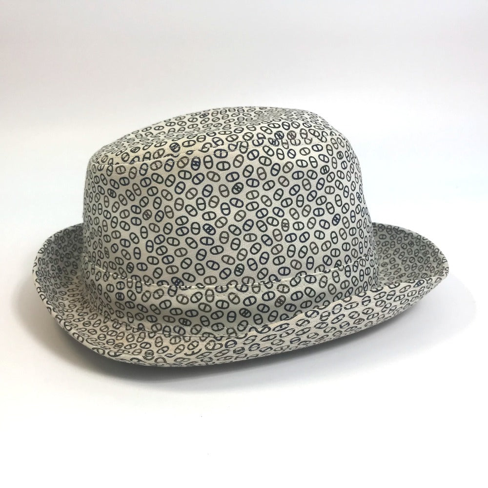 HERMES hat cotton white Hat Chene Dunkle unisex(Unisex) 57 Used Authentic