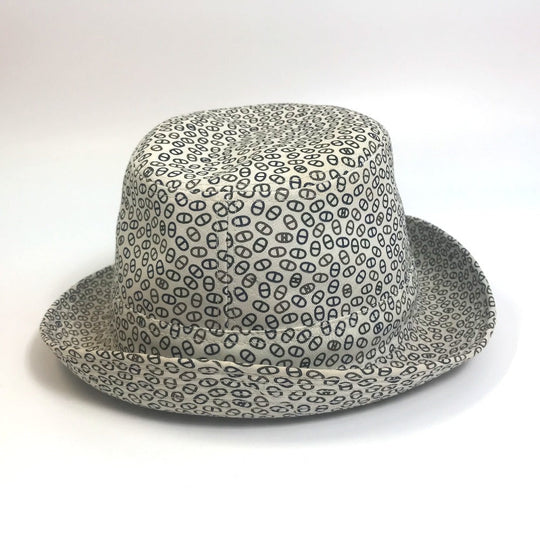 HERMES hat cotton white Hat Chene Dunkle unisex(Unisex) 57 Used Authentic