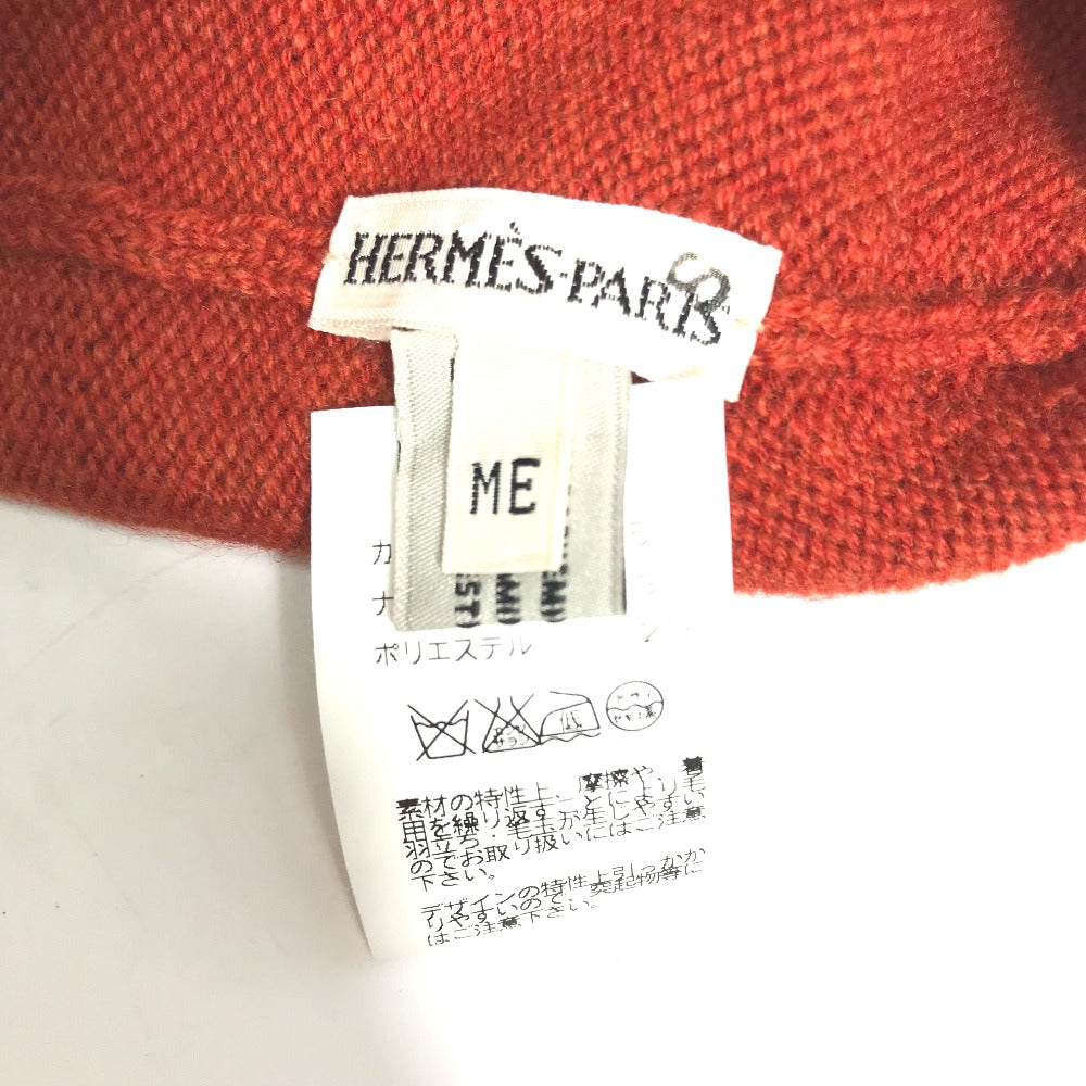 HERMES Knit hat Cashmere, Nylon, Polyester Orange Beanie knit cap Beanie unisex(Unisex) Used Authentic