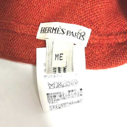HERMES Knit hat Cashmere, Nylon, Polyester Orange Beanie knit cap Beanie unisex(Unisex) Used Authentic