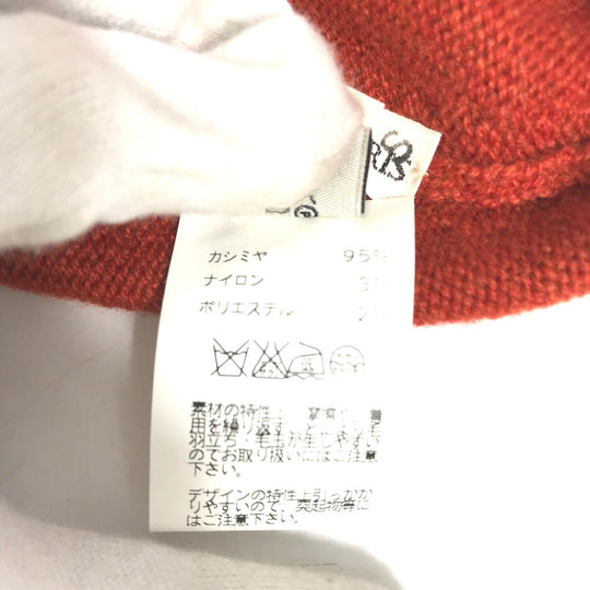 HERMES Knit hat Cashmere, Nylon, Polyester Orange Beanie knit cap Beanie unisex(Unisex) Used Authentic