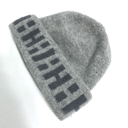 HERMES Knit hat Cashmere, Nylon, Polyester gray Beanie knit cap Beanie unisex(Unisex) Used Authentic