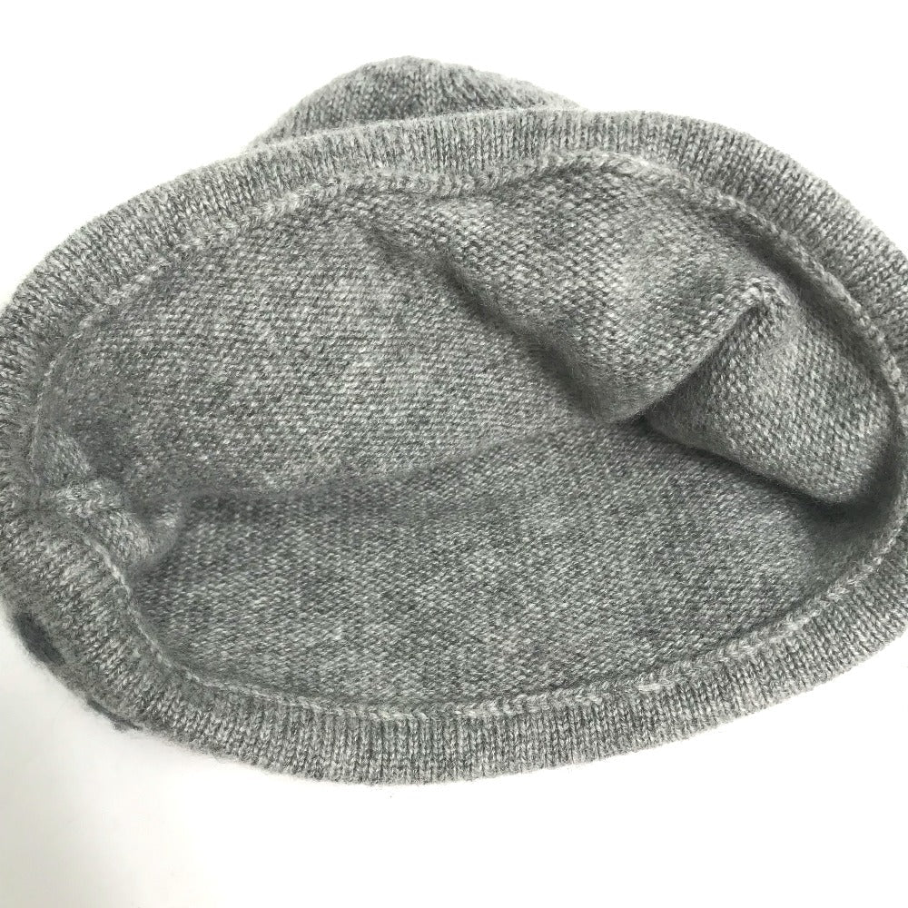 HERMES Knit hat Cashmere, Nylon, Polyester gray Beanie knit cap Beanie unisex(Unisex) Used Authentic