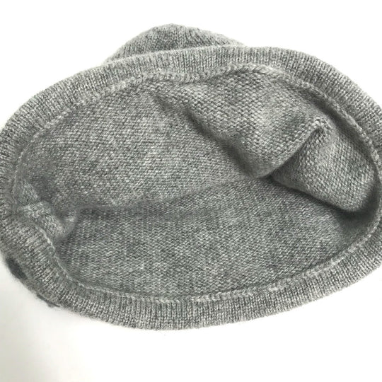 HERMES Knit hat Cashmere, Nylon, Polyester gray Beanie knit cap Beanie unisex(Unisex) Used Authentic