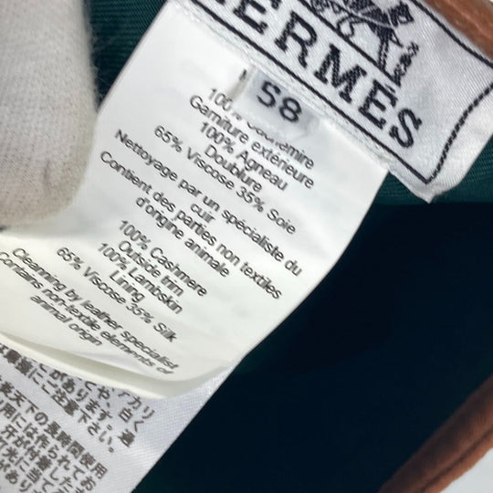 HERMES beret cashmere gray Serie button Women 58 Used Authentic