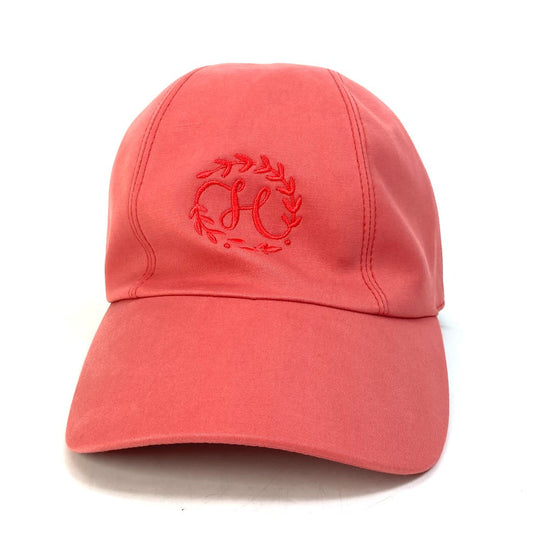 HERMES cap Cotton, Polyurethane Red logo Cap Davis H Primavera Women 57 Used Authentic