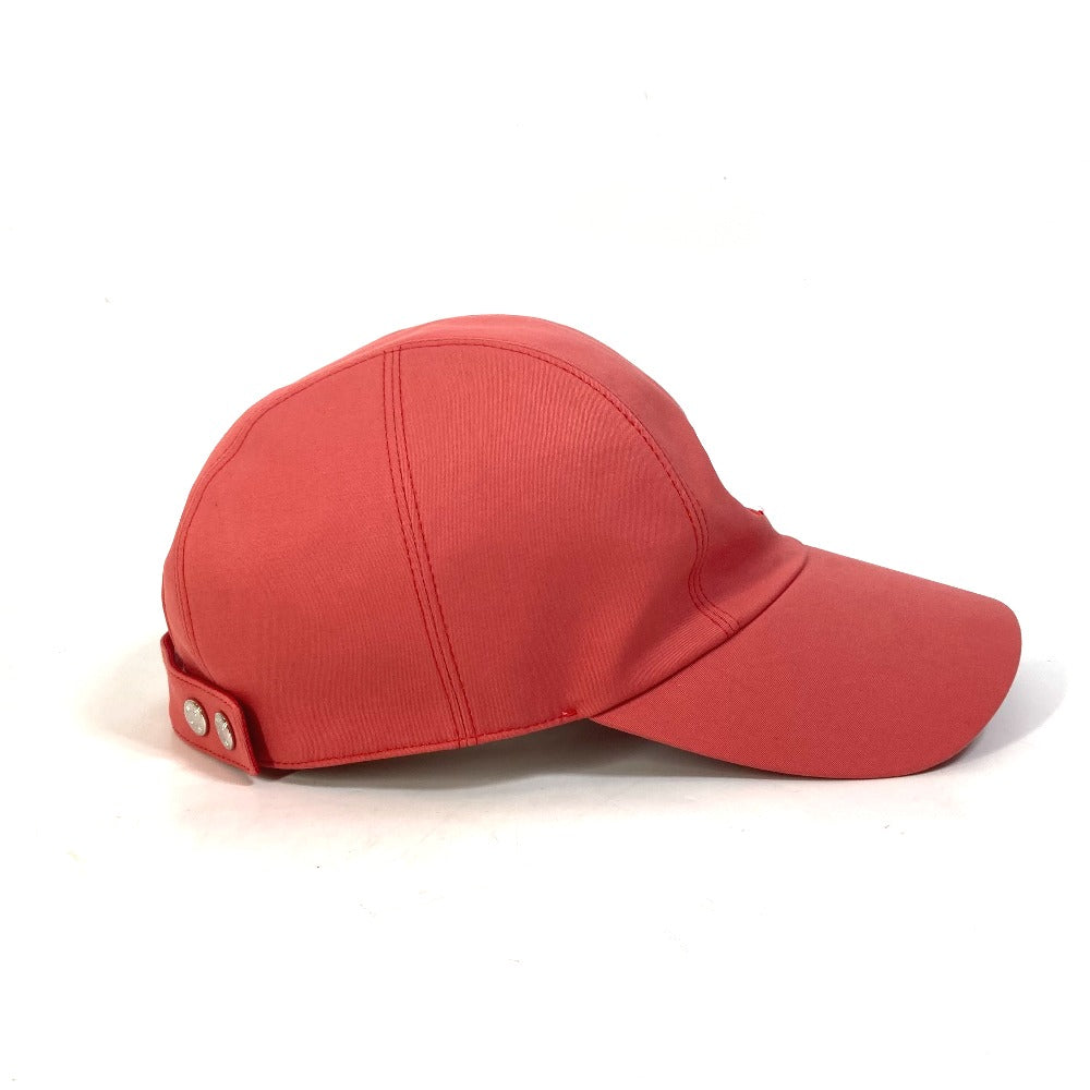 HERMES cap Cotton, Polyurethane Red logo Cap Davis H Primavera Women 57 Used Authentic