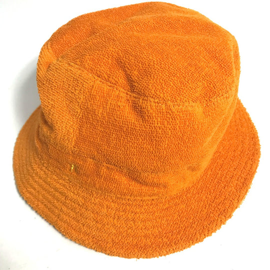 HERMES hat cotton Orange pile H logo Women 58 Used Authentic